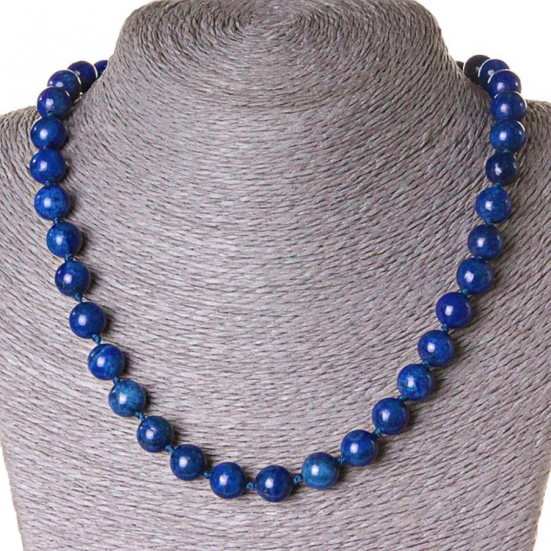 Lapis Lazuli Necklace, 10mm Bead, 45cm Length