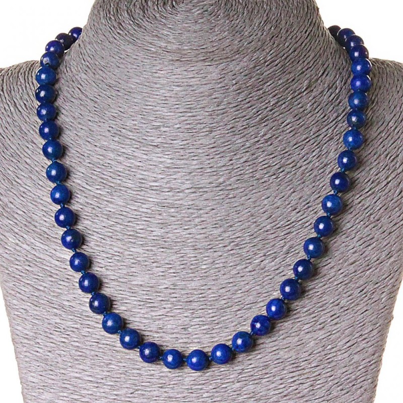 Lapis Lazuli Necklace, 8mm beads, 47cm length