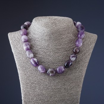 Amethyst Beads (Class A) "barrel faceted", diameter 15×20 mm, length 50 cm