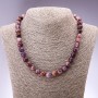 Amethyst, Natural Stone Necklace Bead (Ametrine) Smooth Round Bead, Ø10mm ±, Length 45 cm