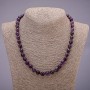 Amethyst gemstone bead necklace, faceted ball, diameter 8(±)mm, length 48cm