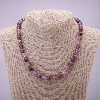 Amethyst Beads Faceted Round Bead, diameter 8 (±) mm, length 45 cm