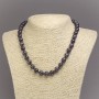 Natural stone amethyst necklace, smooth round beads, 10mm diameter, 45cm length