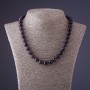 Amethyst Stone Bead Purple Ball, 10mm diameter, 45cm length