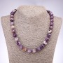 Amethyst Faceted Glass Bead Necklace 12mm, 46cm length