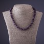 Amethyst Stone Chevron Teardrop Bead Necklace, 10mm Diameter, 45cm Length