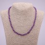 Necklace made of natural Amethyst, smooth round beads, diameter 6(±)mm, length 48cm