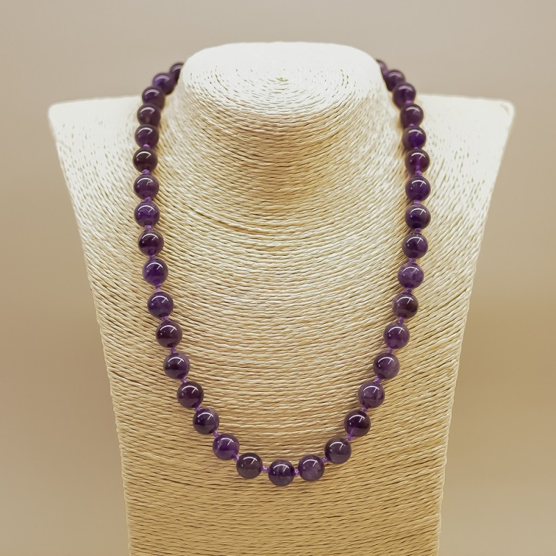 Amethyst Beads Smooth Round 10mm, 45cm Length