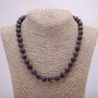 Amethyst Natural Stone Necklace, smooth bead, 10mm diameter, 45cm length +