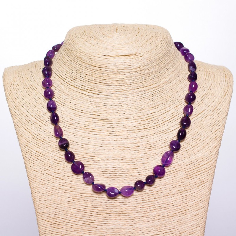 Amethyst Natural Stone Beads "tumbled mix", 8-10mm diameter, 45cm length