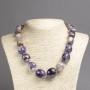 Elite Amethyst Natural Stone Necklace - Large Faceted Beads, 12-23mm, 50cm