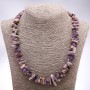 Amethyst natural stone bead necklace, chip, diameter 15x7+-mm, length 50+-cm