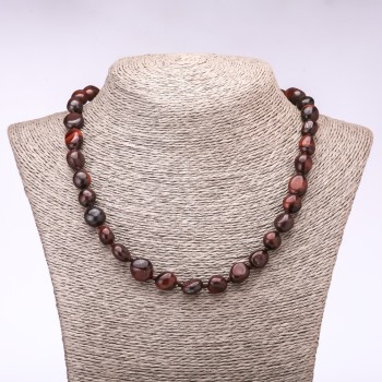 Bull’s Eye Bead Tumbled, diameter 7-12mm, length 48cm