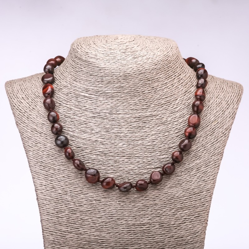 Bull’s Eye Bead Tumbled, diameter 7-12mm, length 48cm