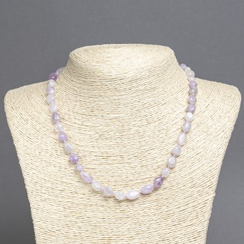 Amethyst Bead Necklace, faceted, 8x10mm, approx. 45cm length