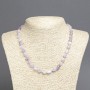 Amethyst Bead Necklace, faceted, 8x10mm, approx. 45cm length