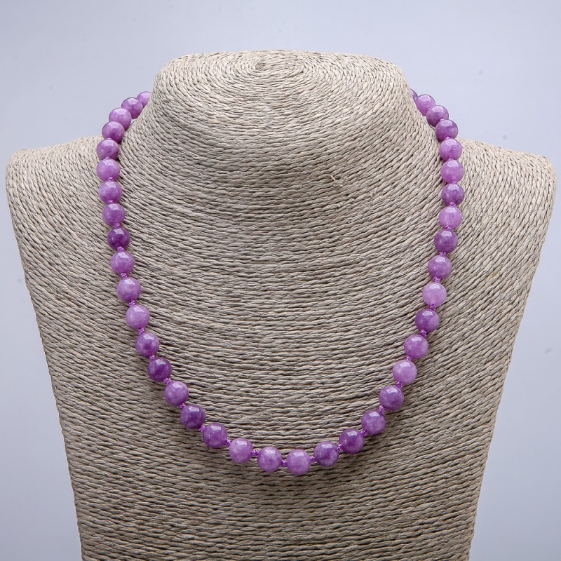 Necklace made of natural toned quartz, smooth beads, diameter 8±mm, length 46cm+