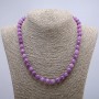 Necklace of natural tinted quartz smooth beads, diameter 6(±)mm, length 46cm+