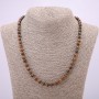 Tiger's Eye Bead Necklace, Smooth Round Beads 6mm, 48cm