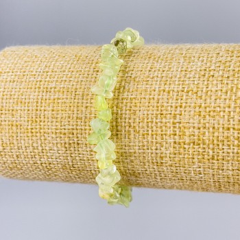 Bracelet Prehnite natural stone chip, diameter 9×4mm±, length 18cm (stretch)