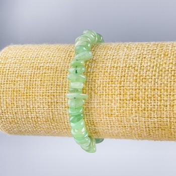 Bracelet Jade natural stone shard, diameter 7-10x5mm+-, length 18cm (stretch)