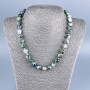Moonstone Moss Agate Smooth Ball Beads Necklace 10mm Diameter, 48cm Length +