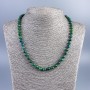 Azurite Natural Stone Necklace Beads Smooth Sphere 6.5 mm Diameter, 48 cm Length +