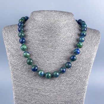 Azurite Natural Stone Necklace Bead, Smooth Round 12mm, Length 48cm +