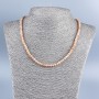 Necklace of natural selenite, smooth round bead 4.5 mm diameter, length 48 cm +
