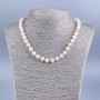 Necklace of Selenite (artificial acrylic) smooth bead, diameter 8mm±, length 50cm ±