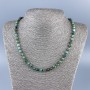 Chrysocolla and Lapis Lazuli Necklace, faceted sphere 6mm, 52cm long +