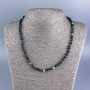 Chrysocolla gemstone necklace with faceted beads, 5 mm diameter, 50 cm length +