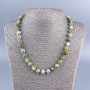 Necklace made of Green Opal, smooth round beads, 8.5mm diameter, 50cm length +