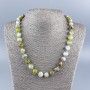 Necklace made from natural stone: Green Opal, smooth round beads, 10mm diameter, 50cm length +