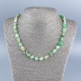 Chrysoprase Beads Necklace, natural gemstone with faceted round beads, diameter 9x11mm, length 50cm +