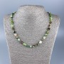 Chrysoprase Beads Necklace, polished natural stone, 9x7mm diameter, 52cm length +