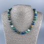 Chrysocolla and Lapis Lazuli Bead necklace with smooth ball beads, diameter 10mm±, length 48cm ±
