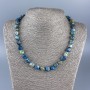 Necklace with Chrysocolla and Sodalite, faceted 8×10 mm, length 48 cm +