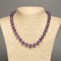 Amethyst Bead Necklace with Natural Stone, smooth round beads, diameter 10.5mm, length 48cm