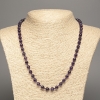 Natural Stone Necklace Amethyst Smooth Bead, diameter 6.5mm ±, length 46cm ±