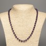 Natural Stone Necklace Amethyst Smooth Bead, diameter 6.5mm ±, length 46cm ±