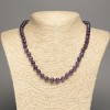 Necklace made of natural stone Amethyst smooth beads, diameter 8mm ±, length 46cm ±