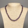 Necklace made of natural stone Amethyst smooth beads, diameter 8mm ±, length 46cm ±