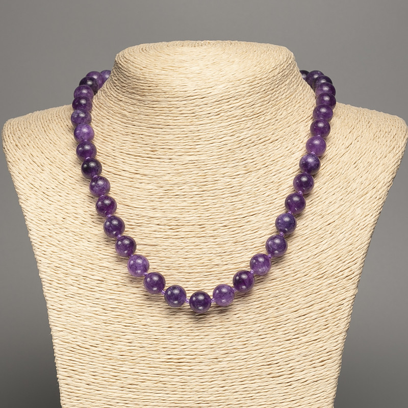 Sugilite Necklace, smooth ball beads diameter 10mm±, length 48cm ±