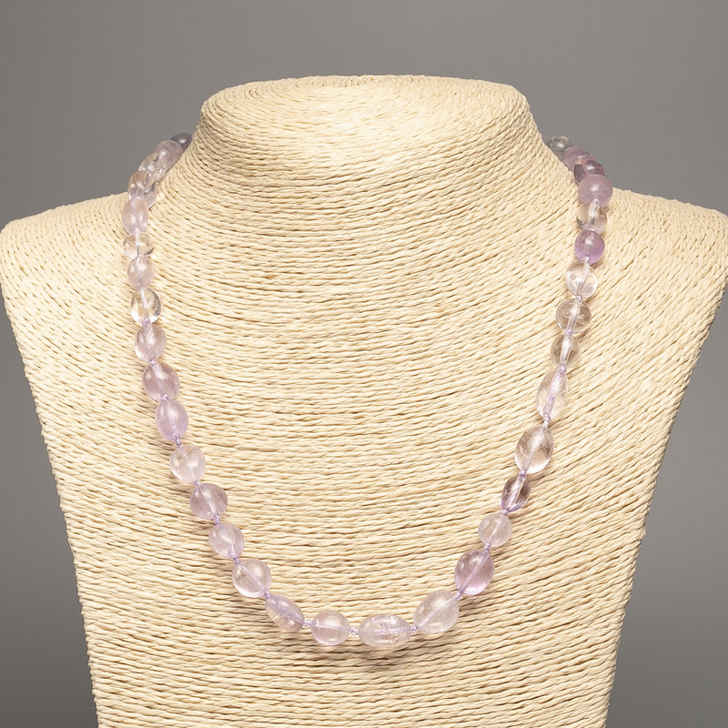 Necklace made of natural amethyst, faceted, diameter 11×7 mm ±, length 48 cm ±