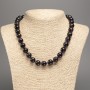Amethyst Necklace with Smooth Round Stones 12mm Diameter, 48cm Length