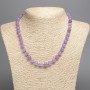 Amethyst Necklace (artificially toned quartz) smooth bead, diameter 8mm±, length 50cm ±