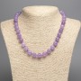 Amethyst Bead Necklace (Artificial Quartz) Smooth Round Beads, 10mm diameter ±, length 48cm ±