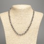 Necklace of Ocean Jasper (Grey) - imitation stone, smooth round beads 6mm dia, 50cm length +