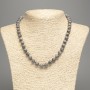 Necklace Salmon Stone Oceanic Gray (artificial acrylic) smooth bead, 8mm diameter, 48cm length +